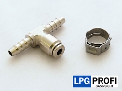 T- ventil pro sekvenční dávkování aditiva na 5-6 mm hadičku pod vstřikovače LPG