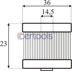 Filtr vložka do filtru kapalné fáze F701 Certools - rozměry