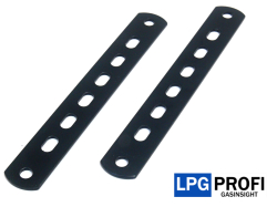 Držák vstřiku LPG  L=150x20x2 mm - otvory pr.6 mm - černý