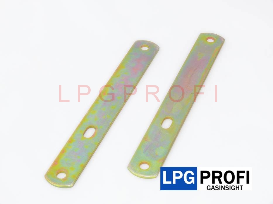 Držák vstřiku LPG Dlouhý L=150x20x2 - otvory 3x pr. 6 mm