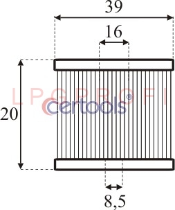 Filtr LPG kapalné fáze do ventilu Lovtec HL Propan/LOVATO